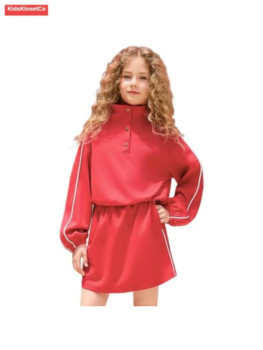 Girls 2 Piece Sweatsuit Set Long Sleeve Sweatshirt & Skorts Tracksuit